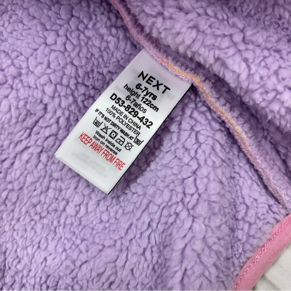 Next UK Brand Girls Kids Rainbow Zip Up Hoodie Sweater Size 6-7 VGUC - Picture 4 of 5